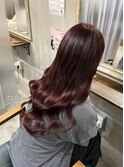 ○流行りのREDカラープルエクステ