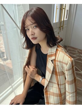 トッカ 天神店(tocca) red brown×顔周りcut