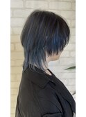インナーカラーブルーウルフ10代20代