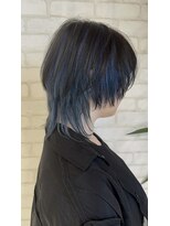 ビス ヘア アンド ビューティー 西新井店(Vis Hair＆Beauty)&nbsp;インナーカラーブルーウルフ10代20代