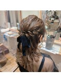 結婚式 お呼ばれ系 ハーフアップ ヘアセット 武蔵小山 目黒