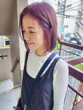 スーハ 恵比寿(SUUHA) ラベンダーピンク/ケアブリーチハイトーンタッセルボブ/ミニボブ