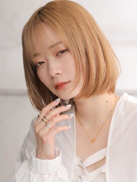 クラッチ 梅田茶屋町店(CLUTCH) 大人可愛い小顔魅せ美髪ツヤ髪ナチュラルボブ薄めバングA2