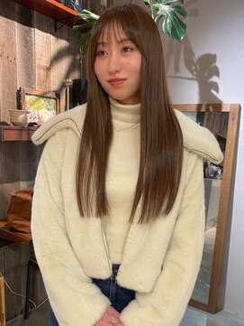 アルク(alku) ぷつっとロング　ブリーチなしカラー　オリーブベージュ
