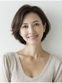 ４０代/レイヤーボブ/白髪ぼかしハイライト/白髪染め