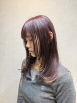 ネウィ 大分中央町店(newi) カシスバイオレットレイヤー梅雨対策まとまる艶ミディヘア