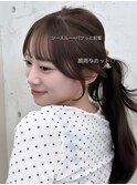 顔周りカット×オリーブベージュ