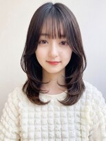リタ 枚方(Rita)&nbsp;夏カラー大人可愛い顔周りレイヤーミディアム暗めグレージュ