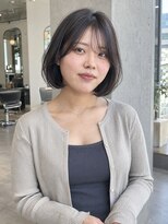 モト 船橋(moto)&nbsp;黒髪ミニボブ×軽め前髪の韓国ヘア