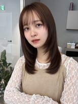 トリッカ シブヤ(TRICCA SHIBUYA)&nbsp;ミディアムレイヤー/シースルーバング/透明感//モカブラウン