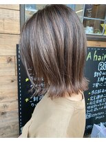 ルーナヘアー(LUNA hair) 『京都ルーナ』切りっぱなしボブ ハイライト 大人カラー