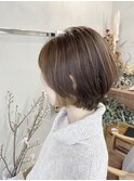 《花屋併設》インナーカラーショートボブ@20代30代40代@ブリーチ