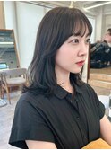 大人可愛い20代30代40代簡単ロブミディ×地毛風ダークグレージュ