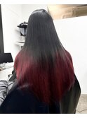 DEEP RED/グラデーション/デザインカラー/ハイトーン/ブリーチ