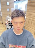 学生＆社会人大好評王道ツーブロックショートアップバング黒髪