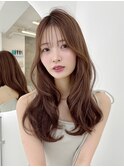 【憧れ韓国ヘア】大人可愛い内巻きくびれヘア/シースルーバング
