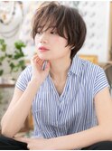 黒髪も◎外国人風ニュアンスカラーショートh3川口20代30代40代