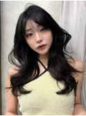 #65/韓国/韓国風/レイヤーカット/後れ毛/くびれヘア/前髪/原宿