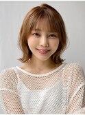 前髪 外ハネボブ チェリーブラウン ミニウルフ"