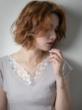 カバーヘア ブリス 志木南口駅前店(COVER HAIR bliss) かきあげ前髪ハイトーンカラーゆるふわボブパーマu志木20代30代!