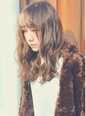 マチルダボブピンクベージュインナーグレージュハイライト大人