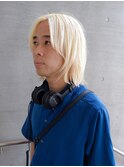 メンズボブレイヤー×リタッチのみハイトーンブロンド