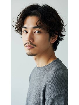 キャンバス バイ ネオリーブ 横浜西口(Canvas by neo.) サーフカール/ブルーブラック/フェザーパーマ/横浜/横浜駅/sk52