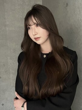 ヨーク(YOKE) レイヤーくびれヘア韓国風巻きブリーチなしココアグレージュ