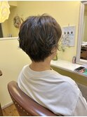 ニュアンスなカールが決め手の大人ショートパーマ