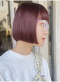 ボブ/ミニボブ/ワインレッド