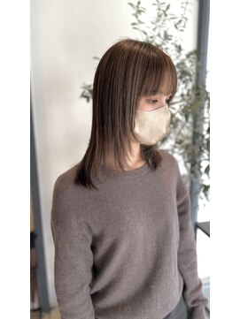 ケーツー 谷町(K-two) 顔周りレイヤーミディアム＆髪質改善ストレート*美髪ストレート