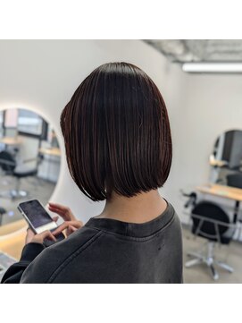 テーラヘアー 南柏店(TELAHAIR) タッセルボブ×ワインレッドカラー