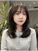 セミロングレイヤー