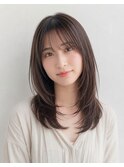 春カラー◎20代30代ダークアッシュレイヤーカット小顔韓国風