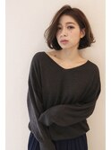 大人女性 ショート ボブ 大人かわいい 前髪【上田】