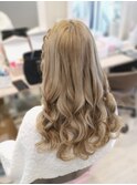 編み込みダウンスタイル