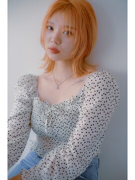 ヘアメイク エイト キリシマ(hair make No.8 kirishima) ブリーチ×オレンジ×レイヤーウルフ