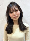 ダークグレージュ オーガニックカラー ロングレイヤー 透明感