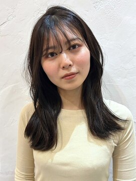 ミロア 薬院(miroa) ダークグレージュ オーガニックカラー ロングレイヤー 透明感