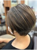 絶壁解消/ひし形/くびれ/斜めバング/60代50代40代/ミセスヘア10C