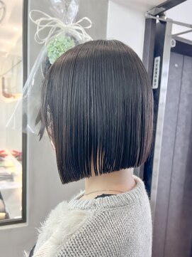 ロンドシエル 横浜(Lond ciel) 黒髪ネビージュ×前下がりボブ【横浜】あべもえる