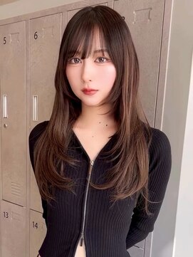 アースコアフュールボーテ 笛吹店(EARTH coiffure beaute) ナチュラルベージュ_ヨシンモリ_顔周りレイヤー_レイヤーカット