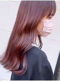 大人可愛いセミロングピンクラベンダーベージュベビーピンク