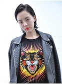 小顔丸型卵型レイヤーカットデジタルパーマホワイトグレージュ