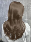ヘーゼルベージュ　ブリーチなし　レイヤーカット　海外風