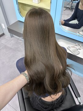 ノー バイ イオエ 西梅田(no. by ioe) ブリーチなしカラー/髪質改善/ミルクティーベージュ/小顔ヘア