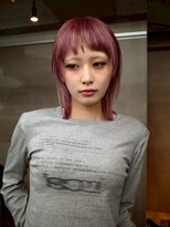 ギークス(GEEKS) 【GEEKS渋谷】冬カラー/ピンク/ミディアムレイヤー/オン眉ウルフ