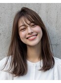 黒髪カタログ×ココアベージュでつくる小顔に見せるセミロング