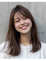 ルシードスタイル アウラ 松戸市五香(LUCIDO STYLE Aura)&nbsp;黒髪カタログ×ココアベージュでつくる小顔に見せるセミロング