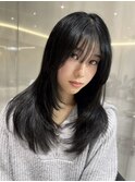 桑名ミディアムレイヤーカットハッシュカット韓国ウルフカット